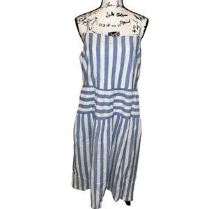 UNIVERSAL THREAD Women Size XXL Blue/White Stripes‎ Spaghetti Straps Maxi Dress